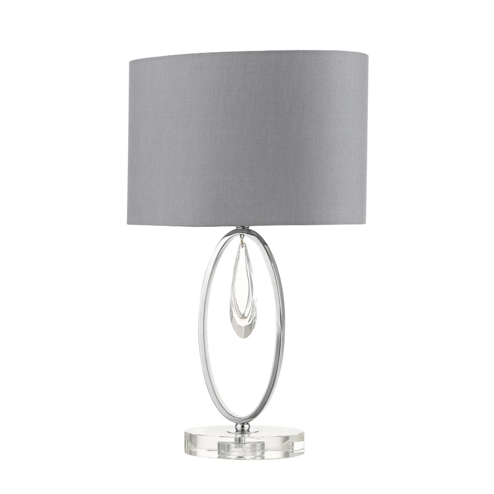 Polished Chrome and Crystal Table Lamp Cw Oval Shade | Washington Lighting and Interiors Polished Chrome and Crystal Table Lamp Cw Oval Shade | Washington Lighting and Interiors