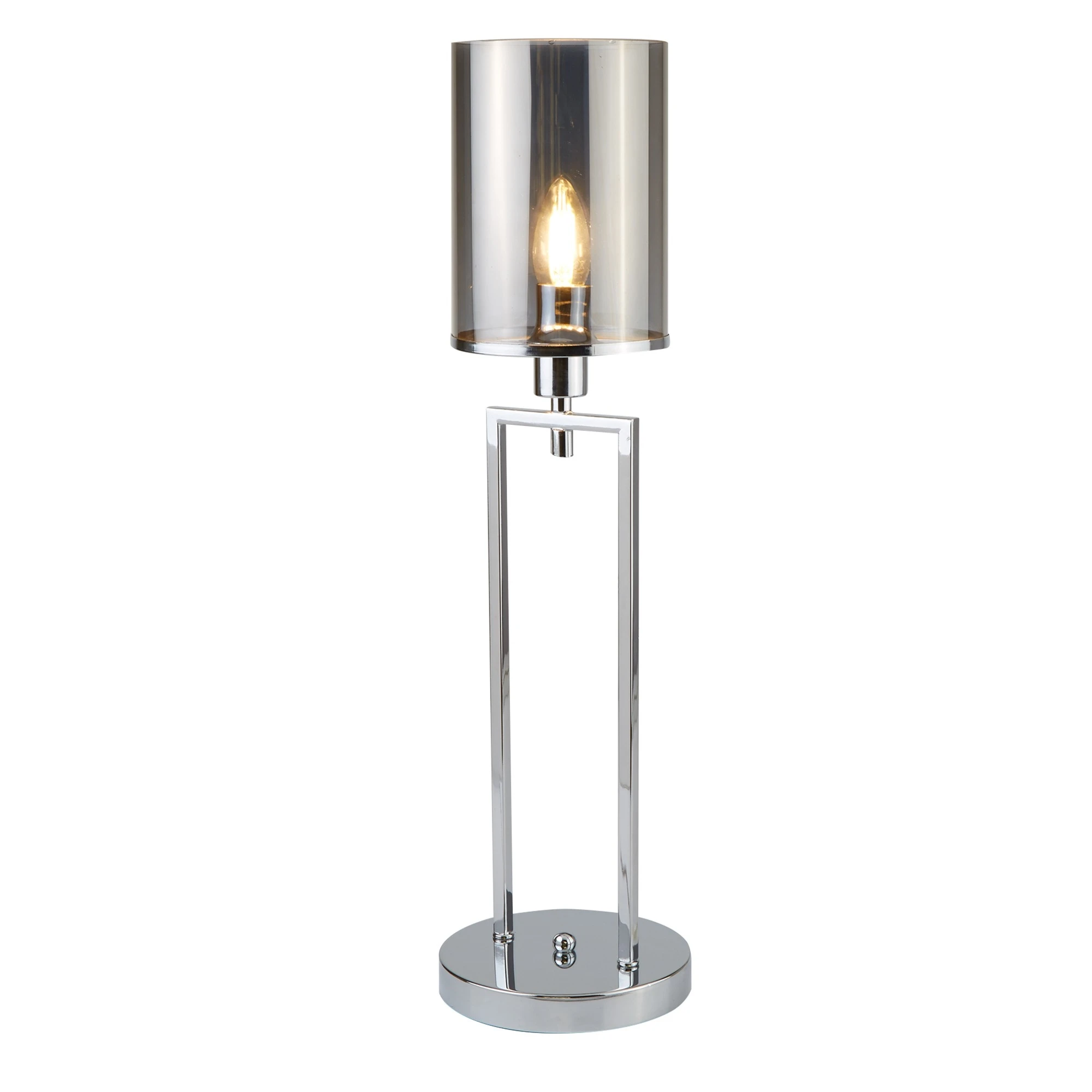 1 Light Table Lamp Chrome Smoked Glass Shades | Washington Lighting and Interiors 1 Light Table Lamp Chrome Smoked Glass Shades | Washington Lighting and Interiors