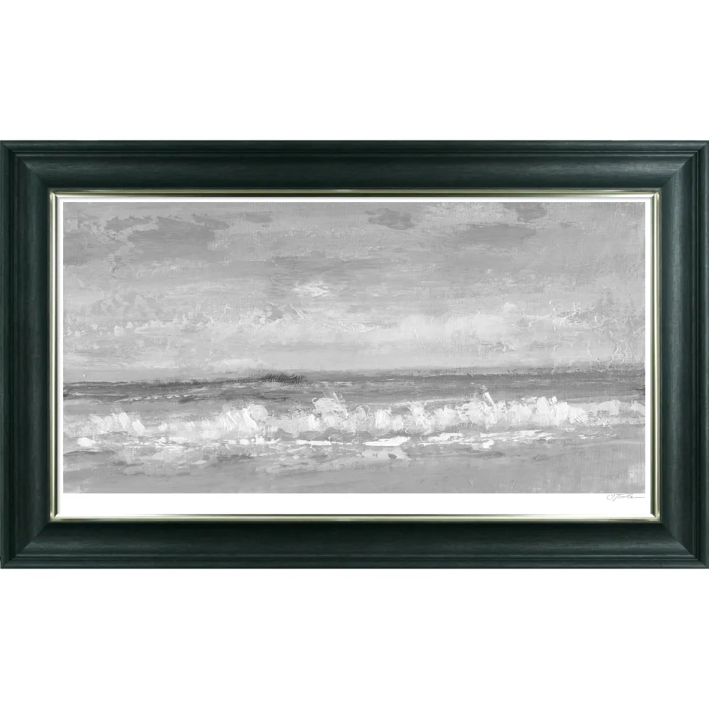 Coastal Landscape Framed in Black White 68cm X 117cm | Washington Lighting and Interiors Coastal Landscape Framed in Black White 68cm X 117cm | Washington Lighting and Interiors