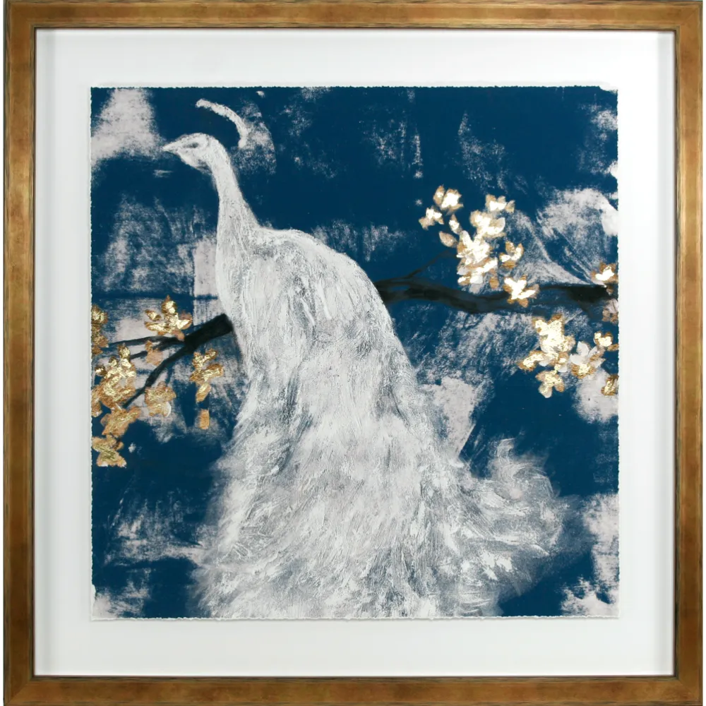 Animals Square Framed in Blue Gold White 77cm X 77cm | Washington Lighting and Interiors Animals Square Framed in Blue Gold White 77cm X 77cm | Washington Lighting and Interiors