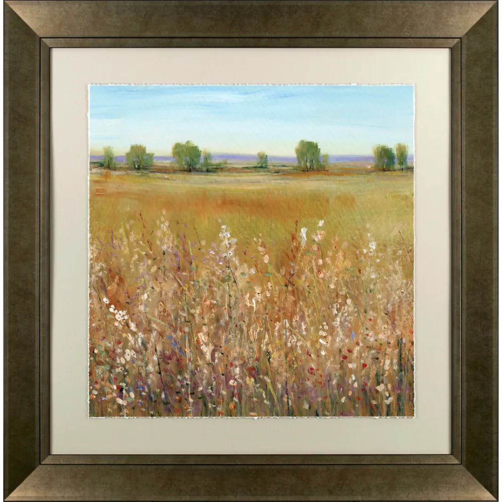 Floral Landscape Square Framed in Blue Green Pink 75cm X 75cm | Washington Lighting and Interiors Floral Landscape Square Framed in Blue Green Pink 75cm X 75cm | Washington Lighting and Interiors