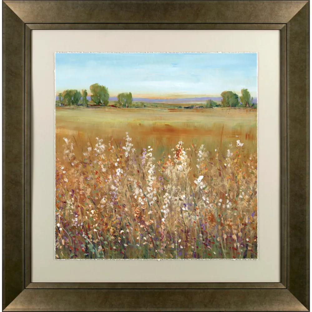 Floral Landscape Square Framed in Blue Green Pink 75cm X 75cm | Washington Lighting and Interiors Floral Landscape Square Framed in Blue Green Pink 75cm X 75cm | Washington Lighting and Interiors