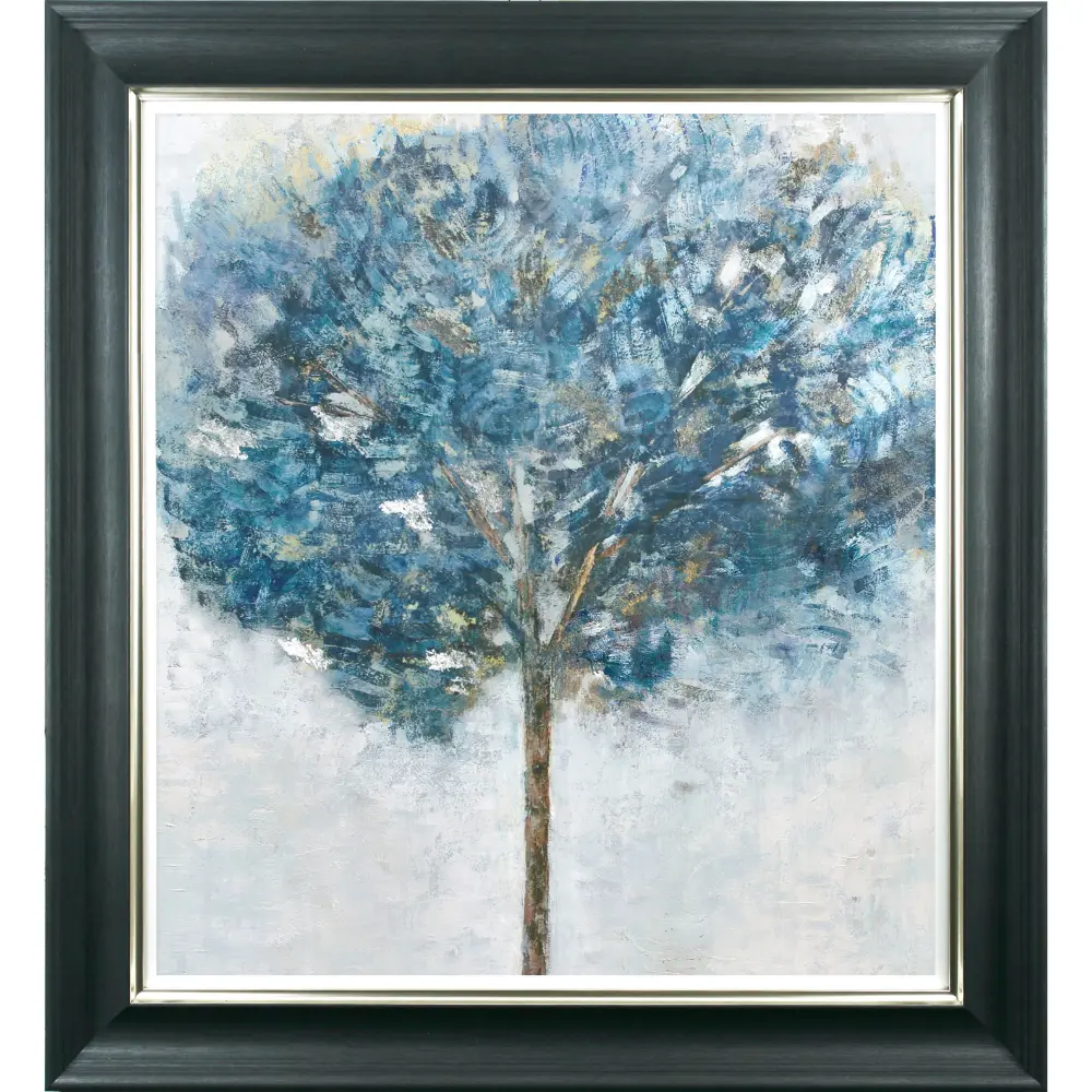 Landscape Portrait Framed in Blue White 108cm X 98cm | Washington Lighting and Interiors Landscape Portrait Framed in Blue White 108cm X 98cm | Washington Lighting and Interiors