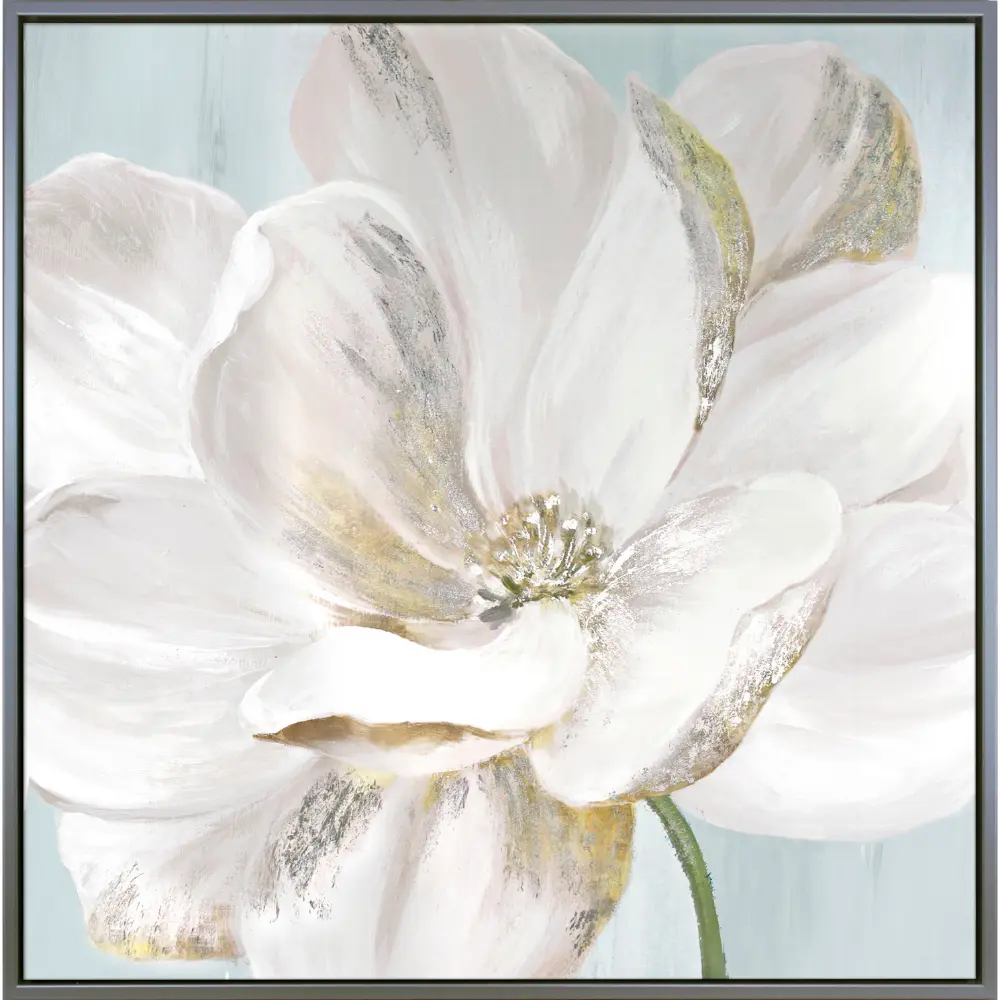 Floral Square Framed in Blue White 94cm X 94cm | Washington Lighting and Interiors Floral Square Framed in Blue White 94cm X 94cm | Washington Lighting and Interiors