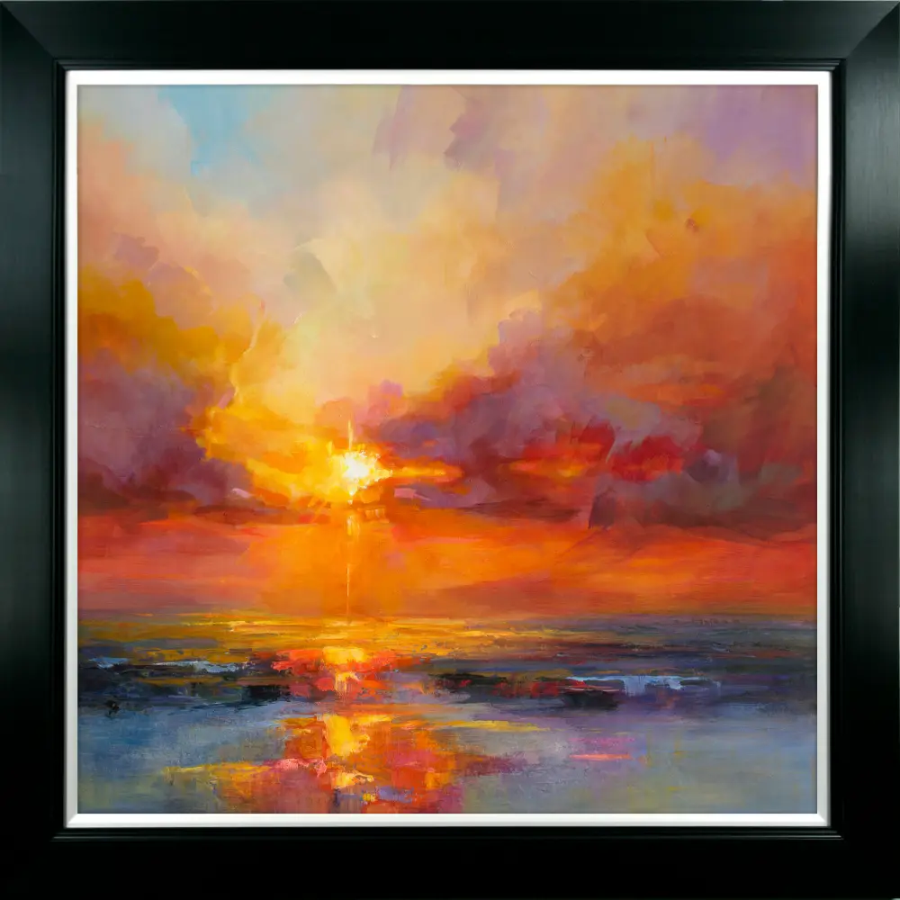 Abstract Square Framed in Blue Orange 105cm X 105cm | Washington Lighting and Interiors Abstract Square Framed in Blue Orange 105cm X 105cm | Washington Lighting and Interiors