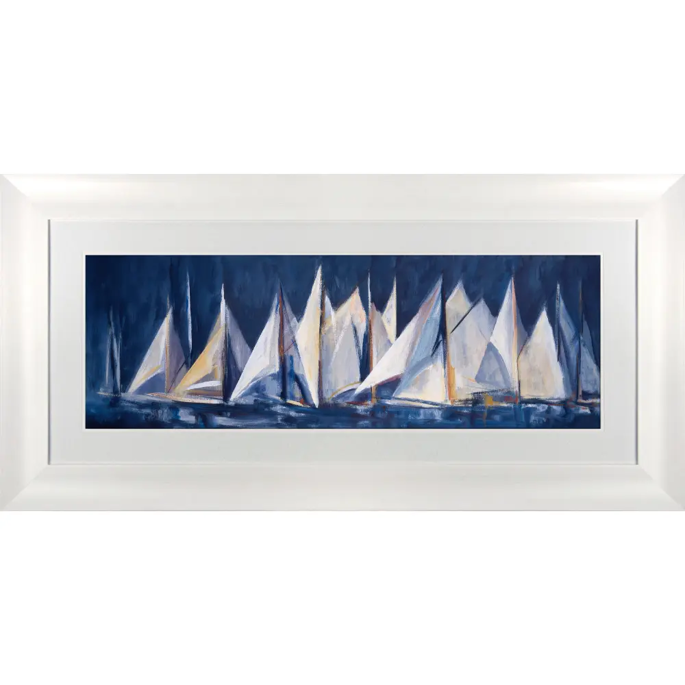 Coastal Landscape Framed in Blue White 57cm X 121cm | Washington Lighting and Interiors Coastal Landscape Framed in Blue White 57cm X 121cm | Washington Lighting and Interiors