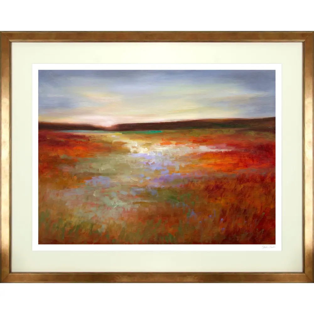 Landscape Landscape Framed in Brown Green Purple 78cm X 98cm | Washington Lighting and Interiors Landscape Landscape Framed in Brown Green Purple 78cm X 98cm | Washington Lighting and Interiors
