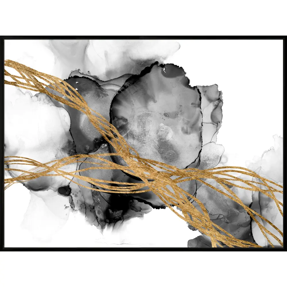 Abstract Landscape Framed in Black Gold White 107cm X 142cm | Washington Lighting and Interiors Abstract Landscape Framed in Black Gold White 107cm X 142cm | Washington Lighting and Interiors