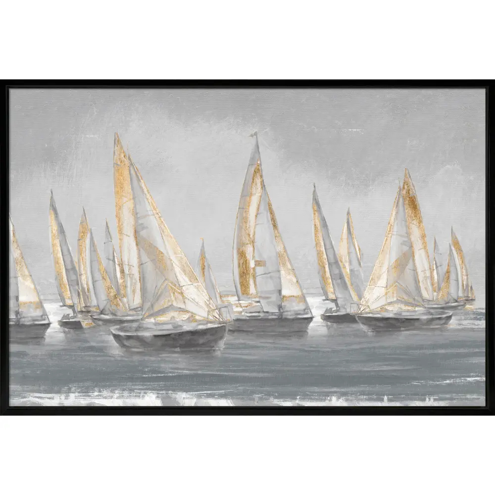 Coastal Landscape Framed in Gold Grey White 71cm X 104cm | Washington Lighting and Interiors Coastal Landscape Framed in Gold Grey White 71cm X 104cm | Washington Lighting and Interiors