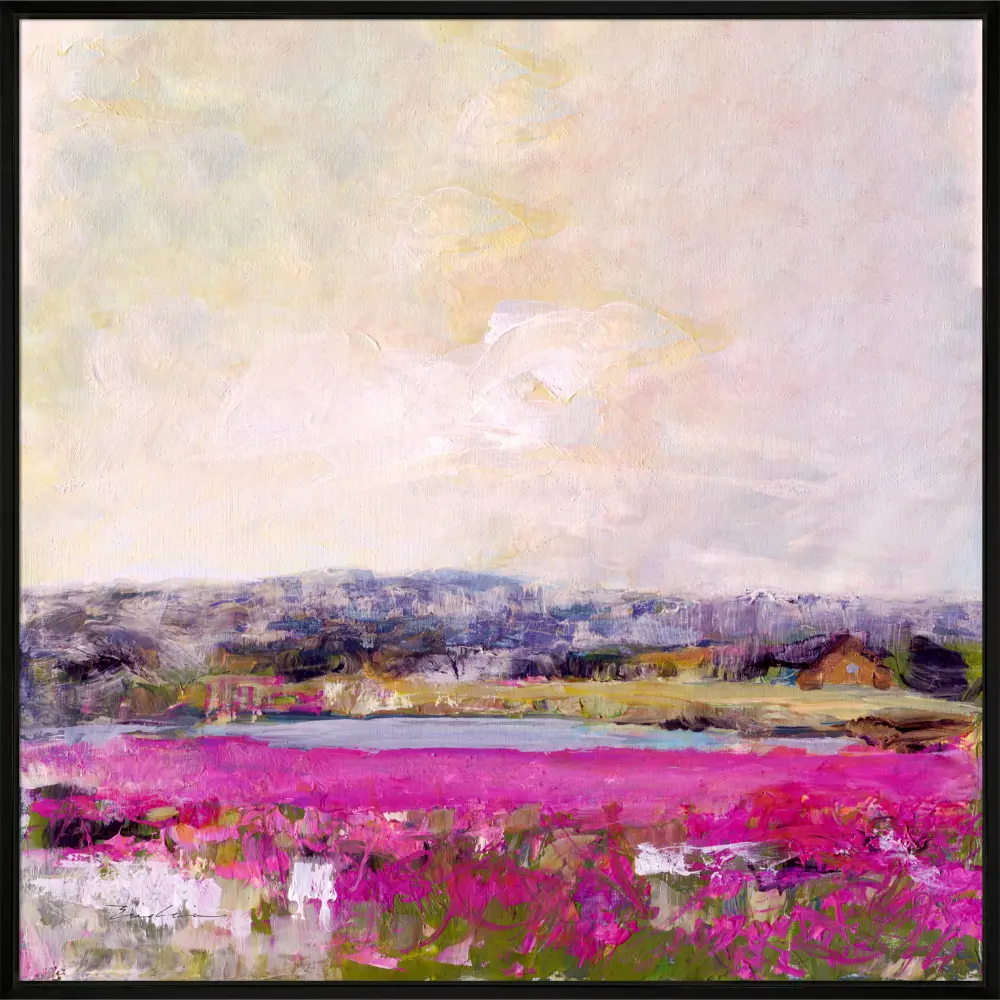 Abstract Floral Square Framed in Green Pink Purple 94cm X 94cm | Washington Lighting and Interiors Abstract Floral Square Framed in Green Pink Purple 94cm X 94cm | Washington Lighting and Interiors