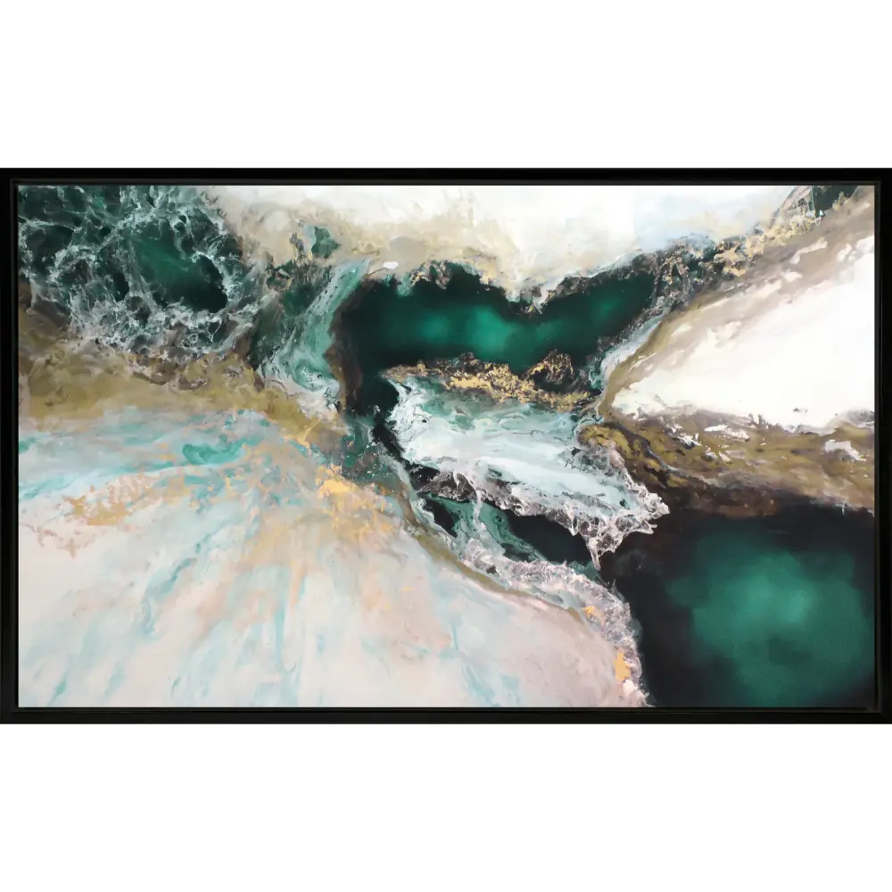 Abstract Landscape Framed in Gold Green White 61cm X 965cm | Washington Lighting and Interiors Abstract Landscape Framed in Gold Green White 61cm X 965cm | Washington Lighting and Interiors
