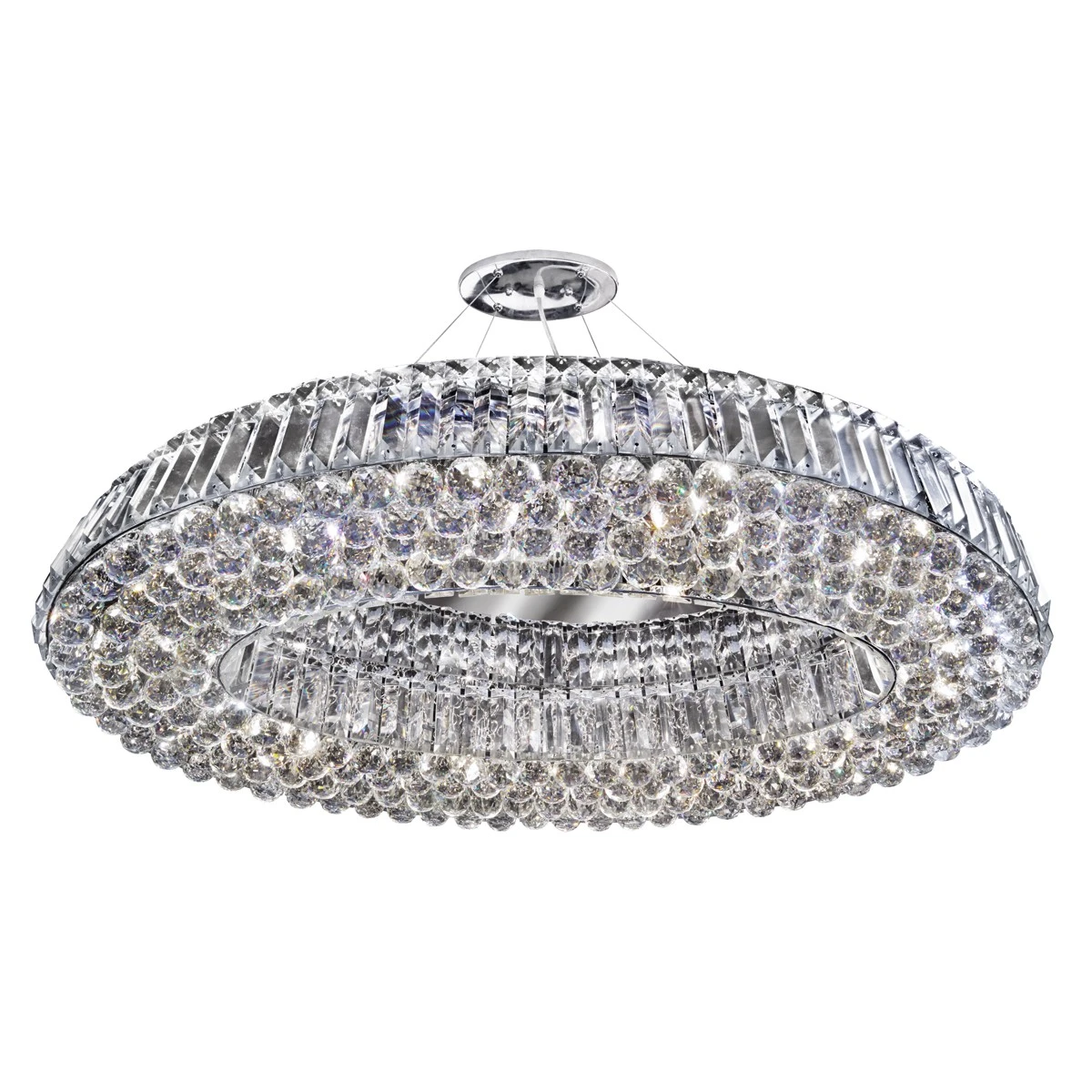 Chrome Oval 10 Light Crystal Pendant Chandelier | Washington Lighting and Interiors Chrome Oval 10 Light Crystal Pendant Chandelier | Washington Lighting and Interiors