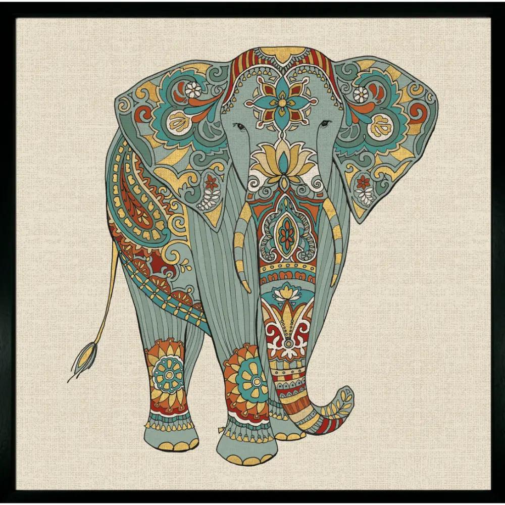 Animals Square Framed in Blue Gold Red 95cm X 95cm | Washington Lighting and Interiors Animals Square Framed in Blue Gold Red 95cm X 95cm | Washington Lighting and Interiors