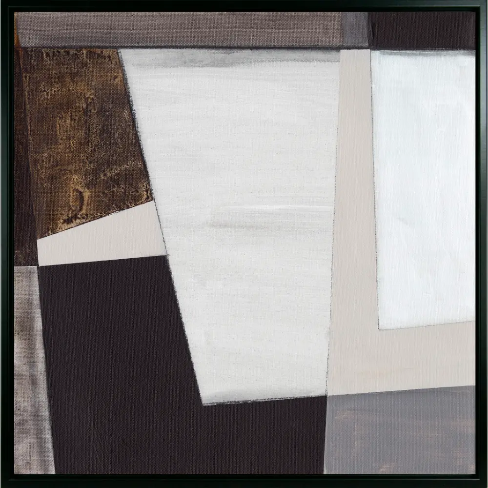 Abstract Square Framed in Black Brown White 82cm X 82cm | Washington Lighting and Interiors Abstract Square Framed in Black Brown White 82cm X 82cm | Washington Lighting and Interiors