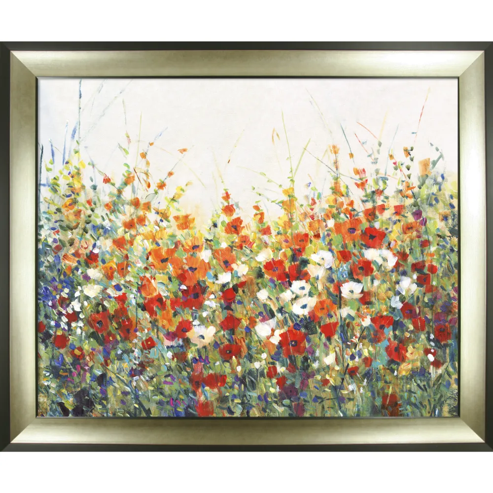 Floral Square Framed in Green Orange Red White 88cm X 106cm | Washington Lighting and Interiors Floral Square Framed in Green Orange Red White 88cm X 106cm | Washington Lighting and Interiors