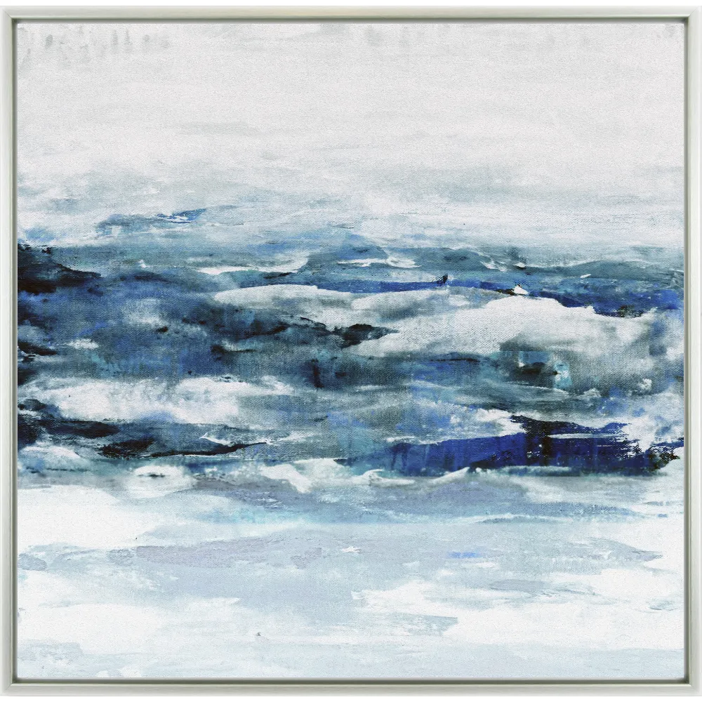 Coastal Square Framed in Blue White 97cm X 97cm | Washington Lighting and Interiors Coastal Square Framed in Blue White 97cm X 97cm | Washington Lighting and Interiors