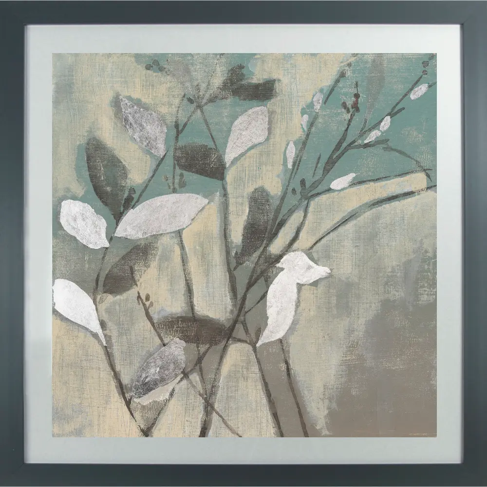 Botanical Floral Square Framed in Blue Grey White 76cm X 76cm | Washington Lighting and Interiors Botanical Floral Square Framed in Blue Grey White 76cm X 76cm | Washington Lighting and Interiors