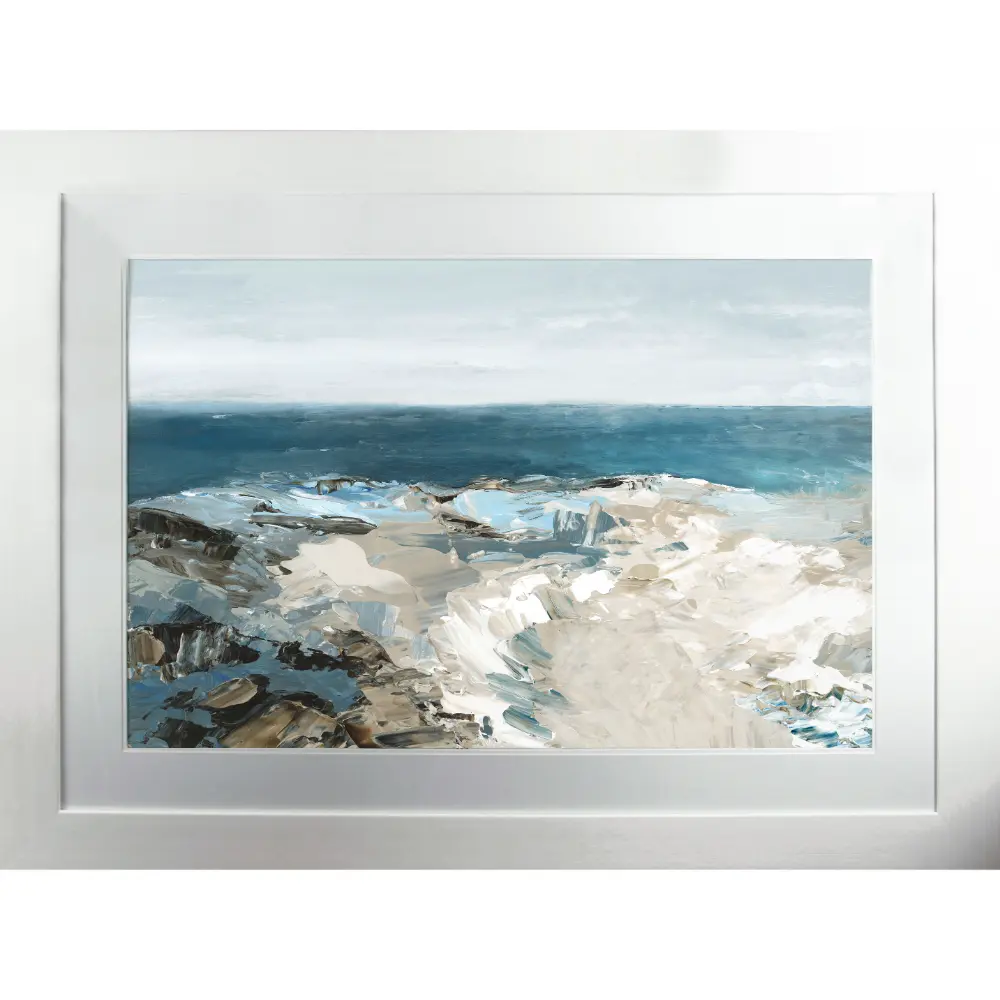 Coastal Landscape Landscape Framed in Blue Brown 83cm X 110cm | Washington Lighting and Interiors Coastal Landscape Landscape Framed in Blue Brown 83cm X 110cm | Washington Lighting and Interiors