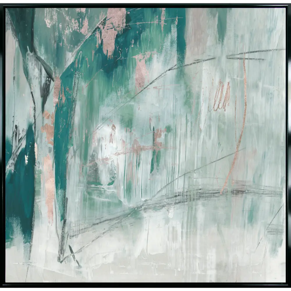 Abstract Square Framed in Green Silver 94cm X 94cm | Washington Lighting and Interiors Abstract Square Framed in Green Silver 94cm X 94cm | Washington Lighting and Interiors