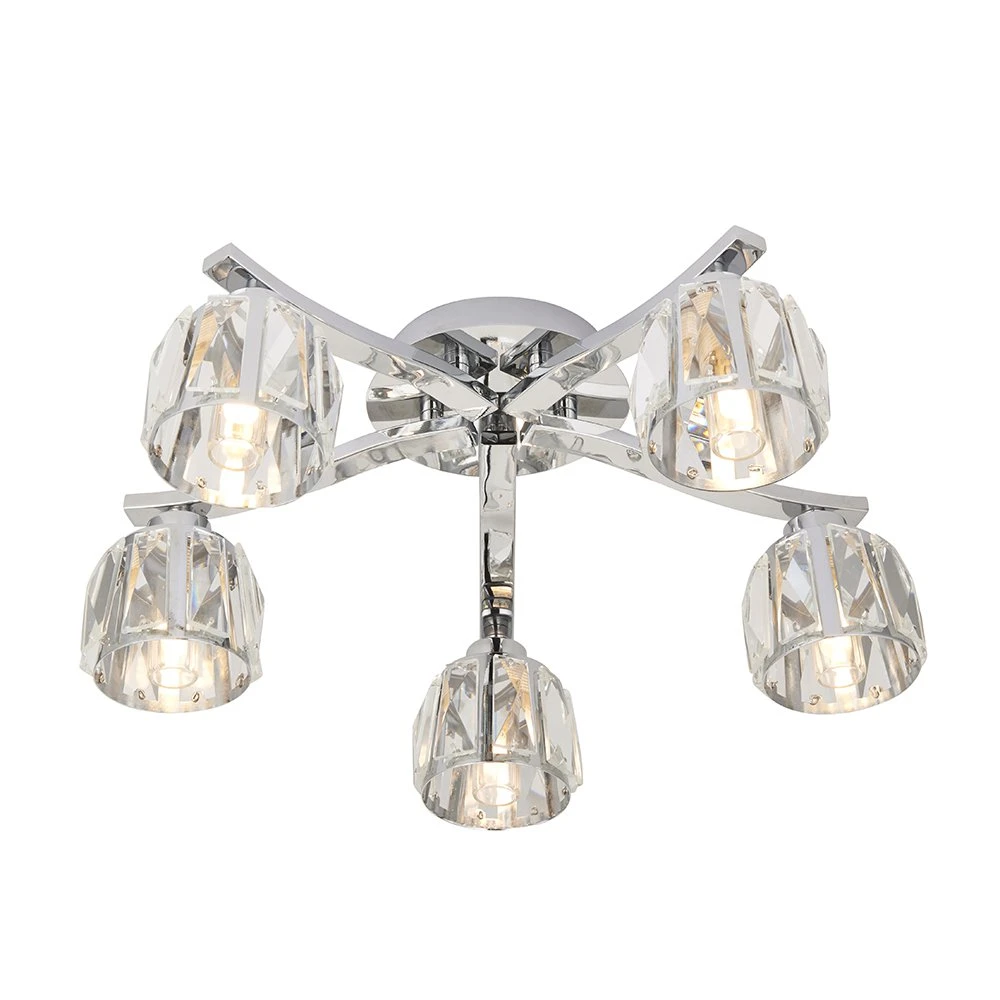 Bathroom Multi Arm Glass 5lt Semi Flush | Washington Lighting and Interiors Bathroom Multi Arm Glass 5lt Semi Flush | Washington Lighting and Interiors