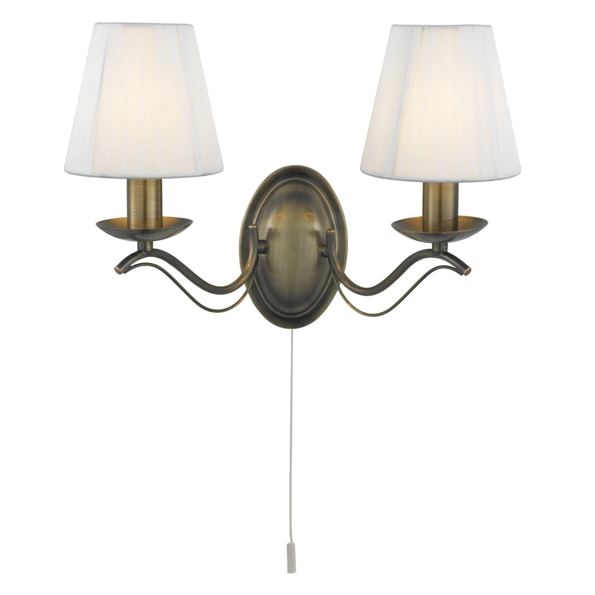 2 Light Antique Brass Wall Bracket Cream String Shades | Washington Lighting and Interiors 2 Light Antique Brass Wall Bracket Cream String Shades | Washington Lighting and Interiors