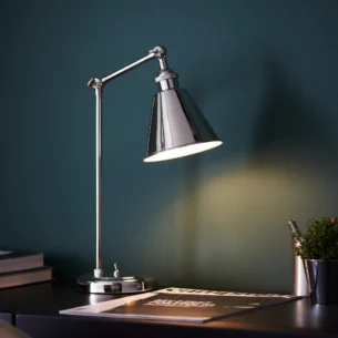 1 Light Task Table In Bright Nickel Plate