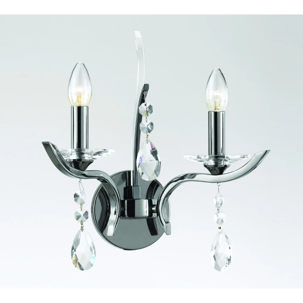 2 Light Fitting in Gunmetal Ses with Crystal | Washington Lighting and Interiors 2 Light Fitting in Gunmetal Ses with Crystal | Washington Lighting and Interiors