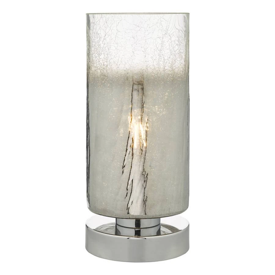 Table Lamp Crackle Glass and Polished Chrome Touch | Washington Lighting and Interiors Table Lamp Crackle Glass and Polished Chrome Touch | Washington Lighting and Interiors
