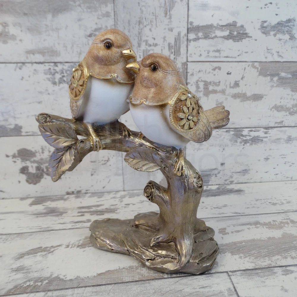 Detailed Love Birds Ornament in Brown Gold | Washington Lighting and Interiors Detailed Love Birds Ornament in Brown Gold | Washington Lighting and Interiors