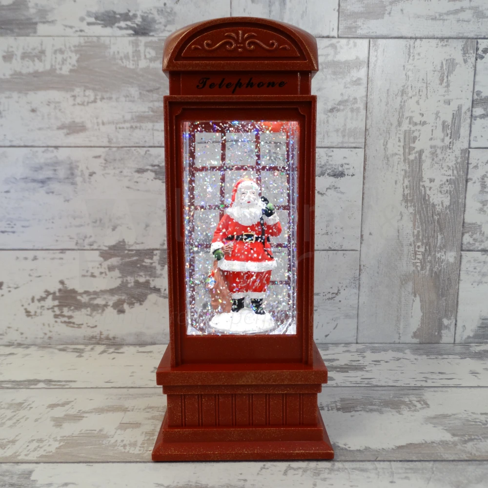 Red Phone Box Santa Christmas Lantern | Washington Lighting and Interiors Red Phone Box Santa Christmas Lantern | Washington Lighting and Interiors
