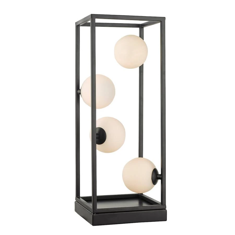 4lt Table Lamp Matt Black & Opal Glass | Washington Lighting and Interiors 4lt Table Lamp Matt Black & Opal Glass | Washington Lighting and Interiors
