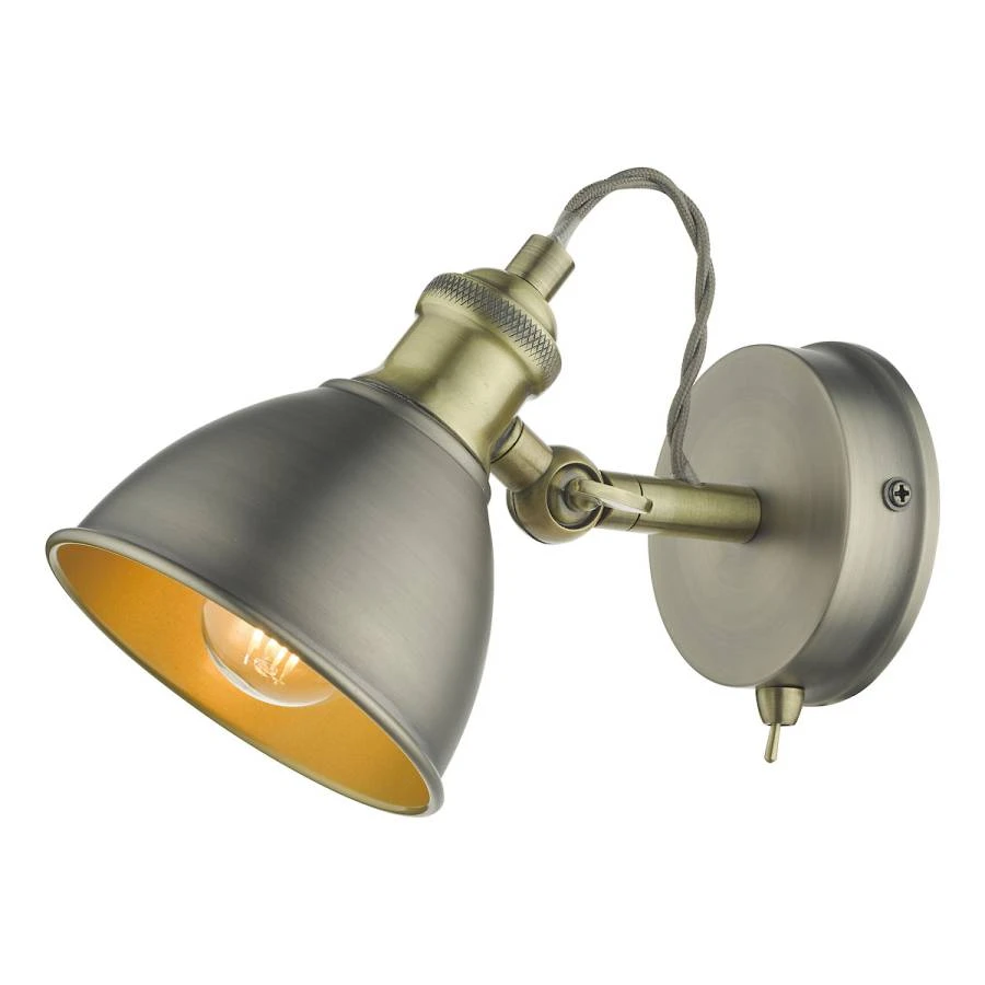 Single Spotlight Antique Chrome Antique Brass | Washington Lighting and Interiors Single Spotlight Antique Chrome Antique Brass | Washington Lighting and Interiors