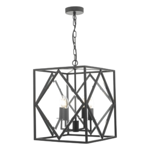 4lt Lantern Black & Bevelled Edge Glass