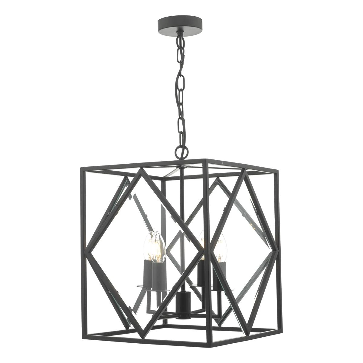 4lt Lantern Black & Bevelled Edge Glass | Washington Lighting and Interiors 4lt Lantern Black & Bevelled Edge Glass | Washington Lighting and Interiors