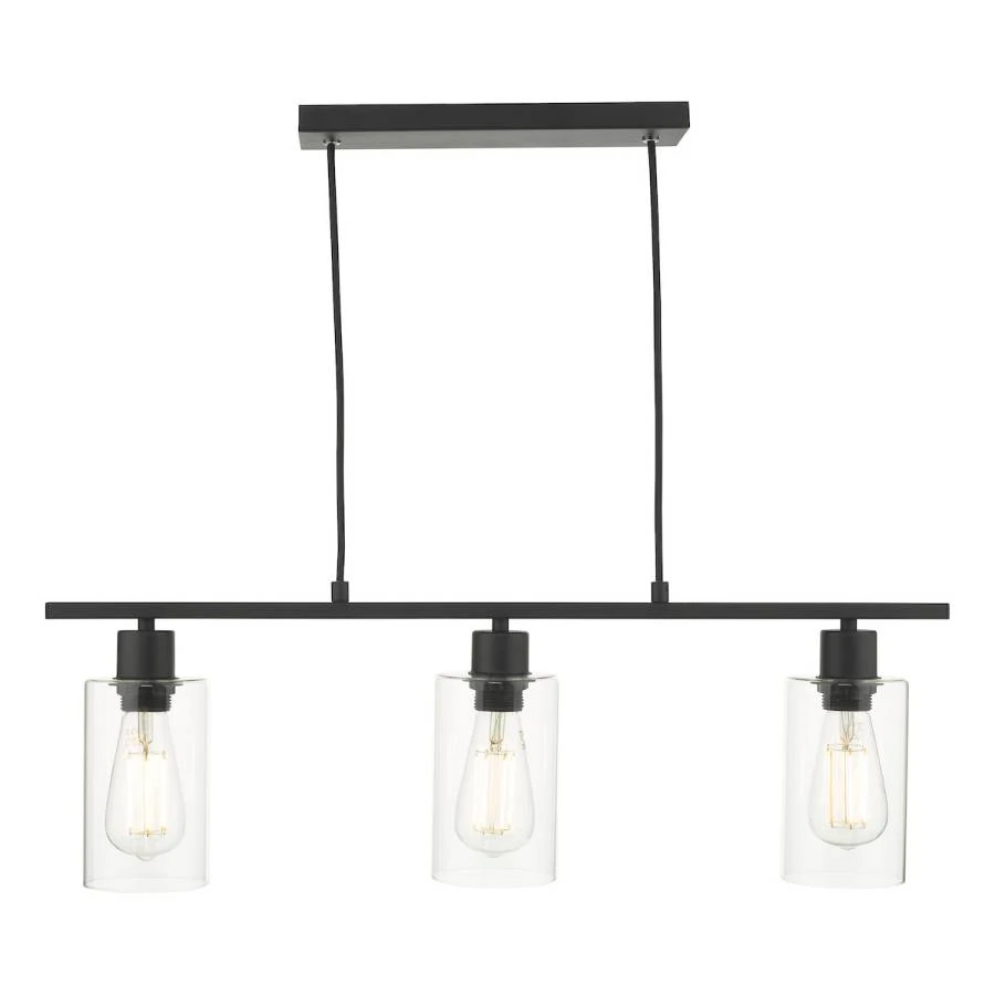 3 Light Bar Matt Black Glass | Washington Lighting and Interiors 3 Light Bar Matt Black Glass | Washington Lighting and Interiors