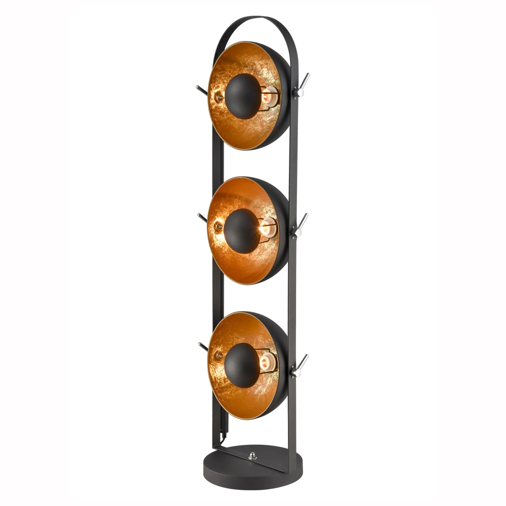 3 Light Interior Standard Lamp Black Gold | Washington Lighting and Interiors 3 Light Interior Standard Lamp Black Gold | Washington Lighting and Interiors