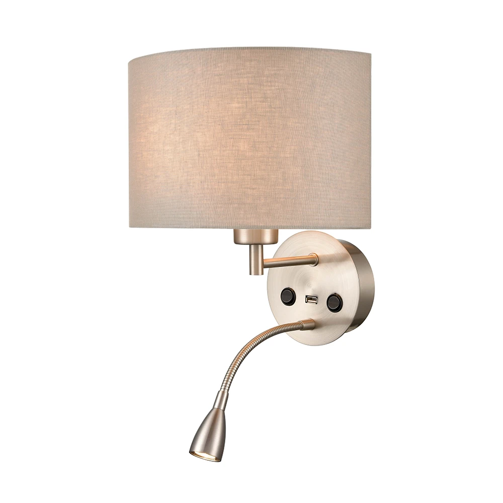 2 Light Interior Wall Bracket Satin Nickel | Washington Lighting and Interiors 2 Light Interior Wall Bracket Satin Nickel | Washington Lighting and Interiors