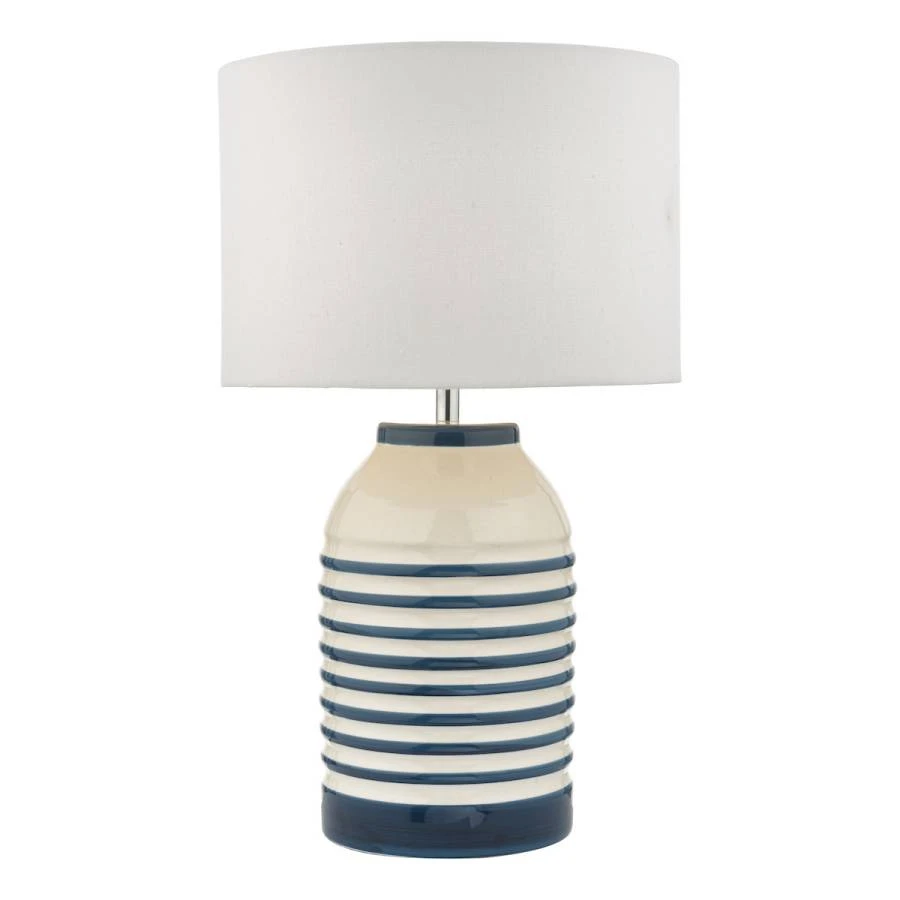 Table Lamp White & Blue Cw Shade | Washington Lighting and Interiors Table Lamp White & Blue Cw Shade | Washington Lighting and Interiors