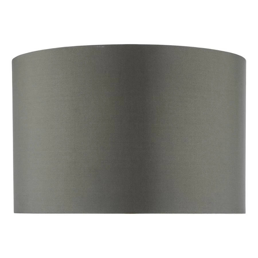 Grey Faux Silk Drum Shade 37cm | Washington Lighting and Interiors Grey Faux Silk Drum Shade 37cm | Washington Lighting and Interiors
