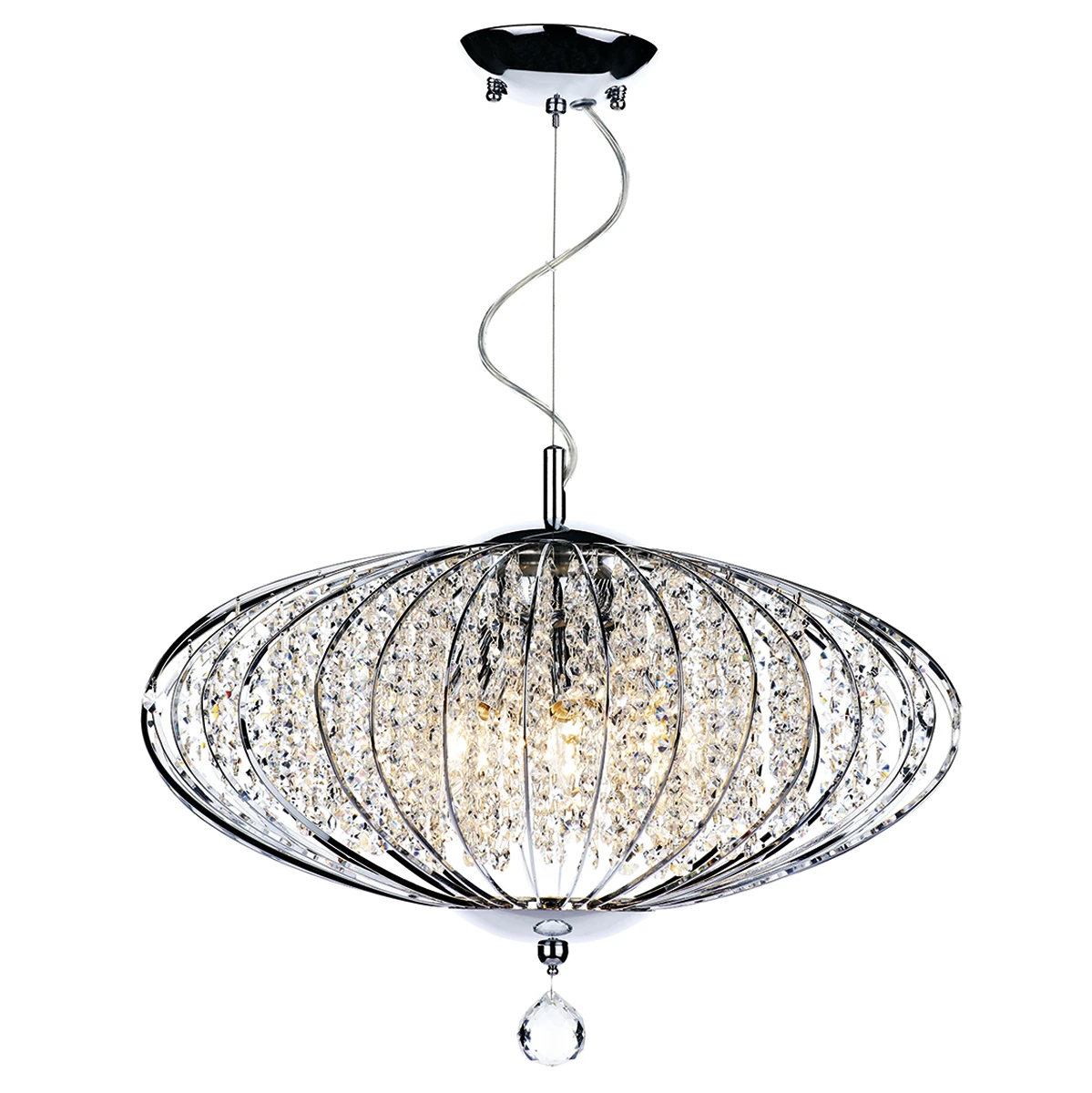 Modern Chrome 5 Light Oval Crystal Ceiling Pendant | Washington Lighting and Interiors Modern Chrome 5 Light Oval Crystal Ceiling Pendant | Washington Lighting and Interiors