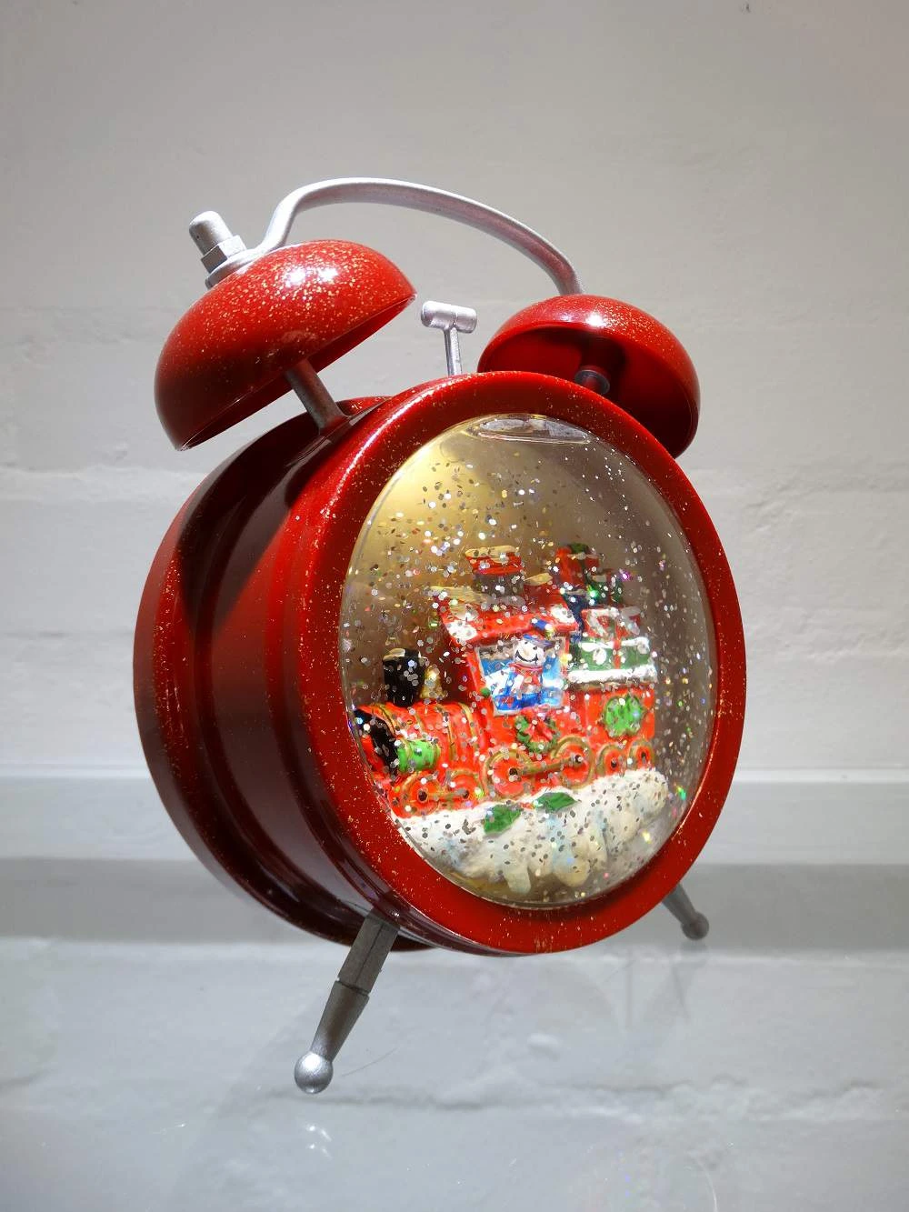 Red Alarm Clock Snow Globe | Washington Lighting and Interiors Red Alarm Clock Snow Globe | Washington Lighting and Interiors