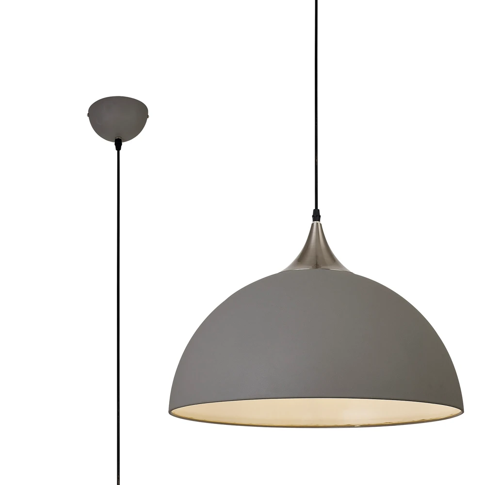 Alfred 50cm Large Pendant 1 X E27 Sand Greysatin Nickel | Washington Lighting and Interiors Alfred 50cm Large Pendant 1 X E27 Sand Greysatin Nickel | Washington Lighting and Interiors