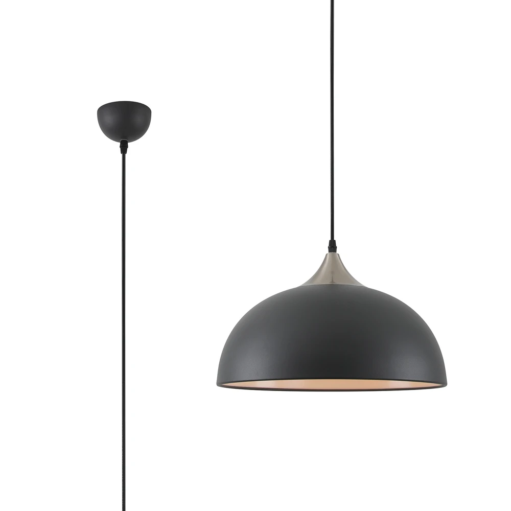 Alfred 38cm Small Pendant 1 X E27 Graphitesatin Nickel | Washington Lighting and Interiors Alfred 38cm Small Pendant 1 X E27 Graphitesatin Nickel | Washington Lighting and Interiors