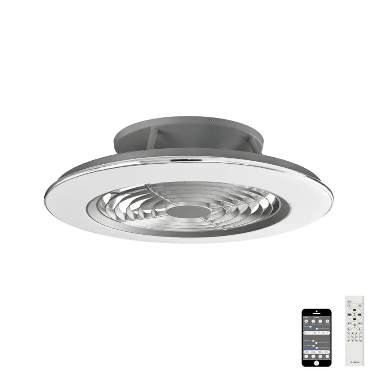 70w Led Dimmable Ceiling Light with Built-in 35w Dc Reversible Fan Chromegrey Finish Cw Remote Control and App Control 4900lm | Washington Lighting and Interiors 70w Led Dimmable Ceiling Light with Built in 35w Dc Reversible Fan Chromegrey Finish Cw Remote Control and App Control 4900lm | Washington Lighting and Interiors