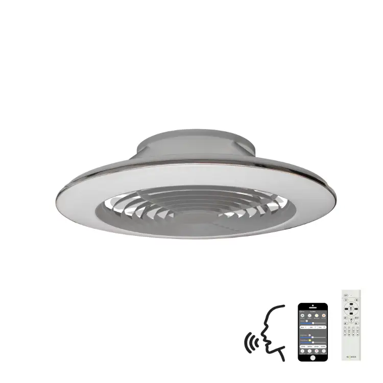 Xl 95w Led Dimmable Ceiling Light & 58w Dc Reversible Fan Silver Finish Cw Remote Control App & Alexagoogle Voice Control 5900lm | Washington Lighting and Interiors Xl 95w Led Dimmable Ceiling Light & 58w Dc Reversible Fan Silver Finish Cw Remote Control App & Alexagoogle Voice Control 5900lm | Washington Lighting and Interiors