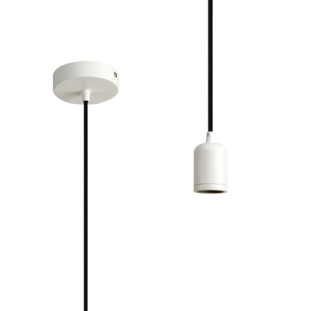 Anderson 1m Suspension Kit 1 Light Whiteblack Braided Cable E27 Max 60w Cw Ceiling Bracket | Washington Lighting and Interiors Anderson 1m Suspension Kit 1 Light Whiteblack Braided Cable E27 Max 60w Cw Ceiling Bracket | Washington Lighting and Interiors