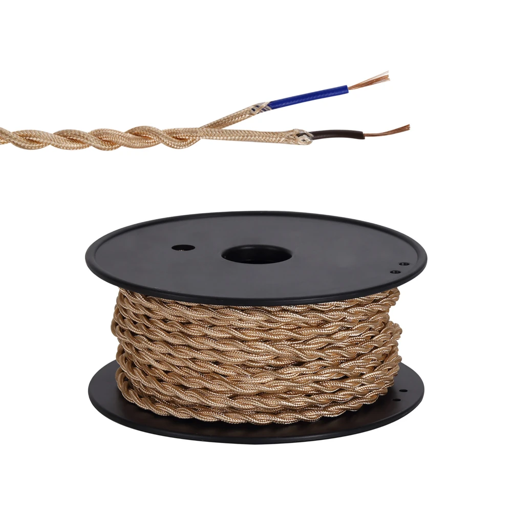 Anderson 25m Roll Rose Gold Braided Twisted 2 Core 075mm Cable Vde Approved | Washington Lighting and Interiors Anderson 25m Roll Rose Gold Braided Twisted 2 Core 075mm Cable Vde Approved | Washington Lighting and Interiors
