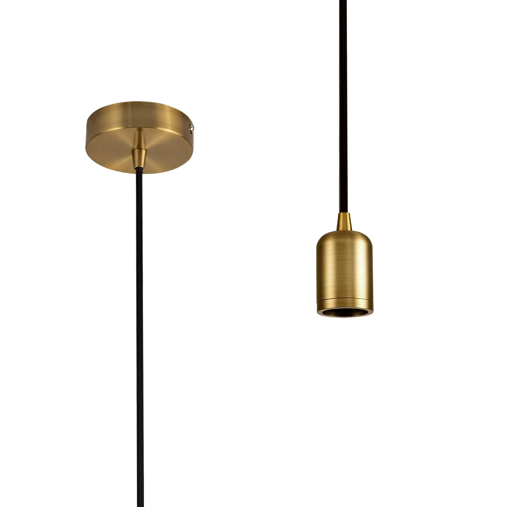 Anderson 1m Suspension Kit 1 Light Gilt Bronzeblack Braided Cable E27 Max 60w Cw Ceiling Bracket | Washington Lighting and Interiors Anderson 1m Suspension Kit 1 Light Gilt Bronzeblack Braided Cable E27 Max 60w Cw Ceiling Bracket | Washington Lighting and Interiors