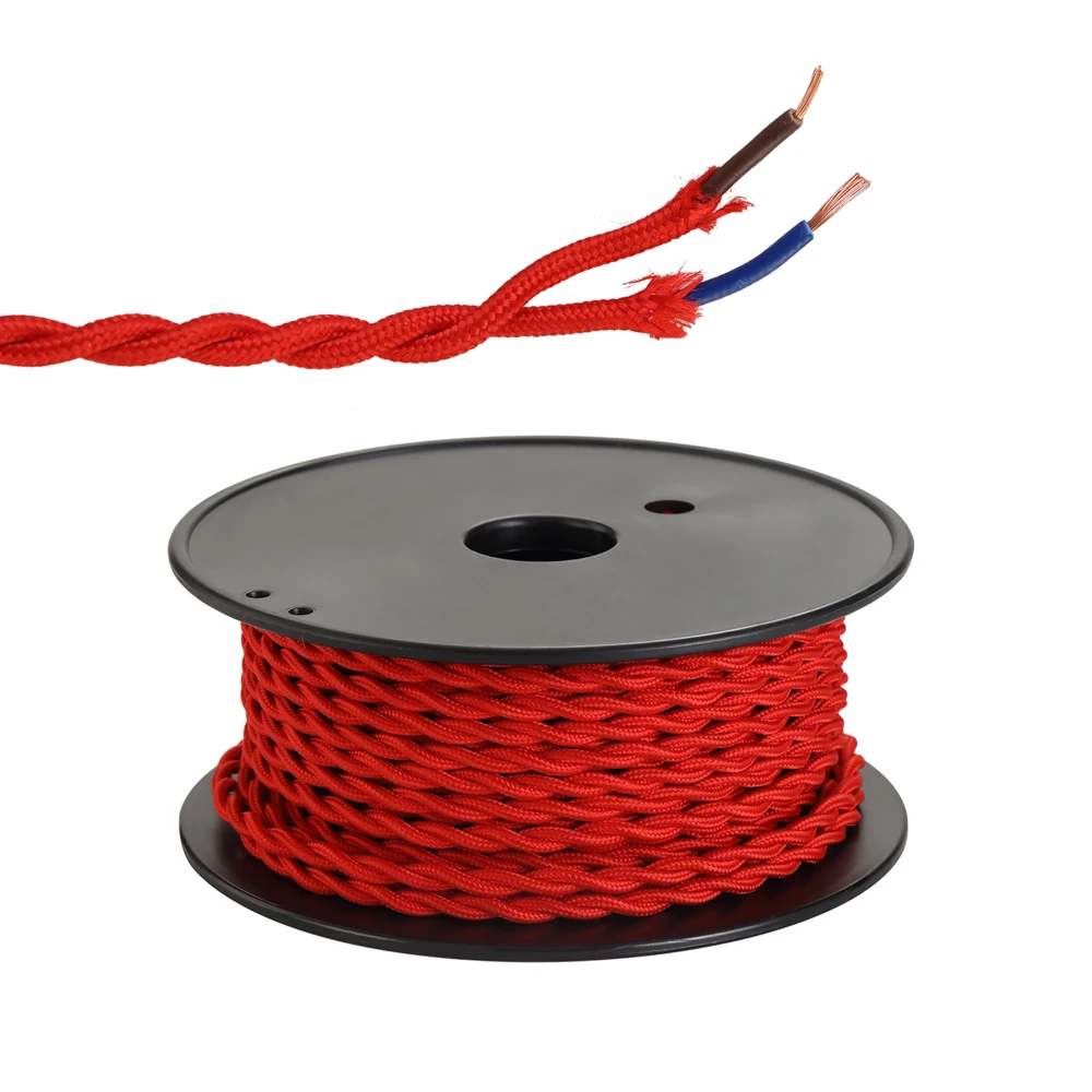 Anderson 25m Roll Red Braided Twisted 2 Core 075mm Cable Vde Approved | Washington Lighting and Interiors Anderson 25m Roll Red Braided Twisted 2 Core 075mm Cable Vde Approved | Washington Lighting and Interiors