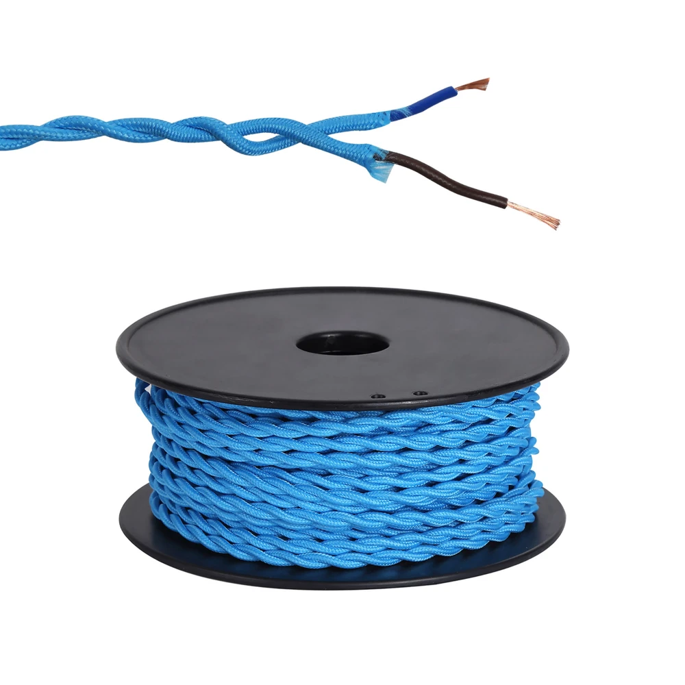 Anderson 25m Roll Blue Braided Twisted 2 Core 075mm Cable Vde Approved | Washington Lighting and Interiors Anderson 25m Roll Blue Braided Twisted 2 Core 075mm Cable Vde Approved | Washington Lighting and Interiors